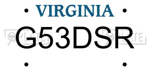 G53DSR Virginia License Plate