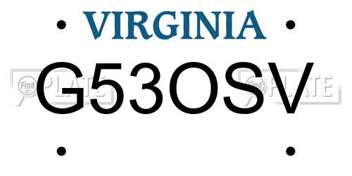 G53OSV Virginia License Plate