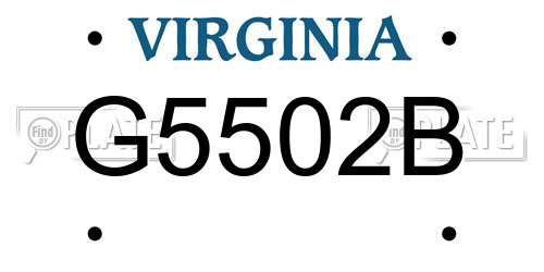 G5502B Virginia License Plate
