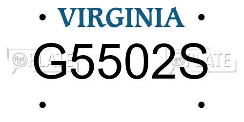 G5502S Virginia License Plate