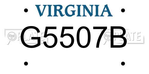 G5507B Virginia License Plate