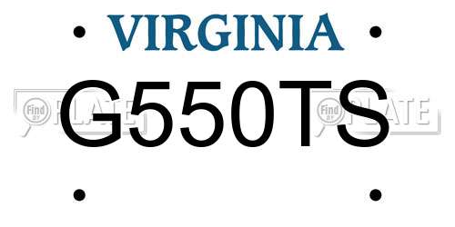 G550TS Virginia License Plate