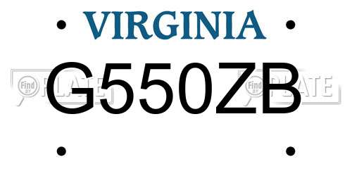 G550ZB Virginia License Plate