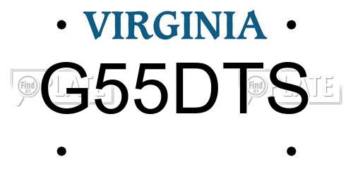 G55DTS Virginia License Plate