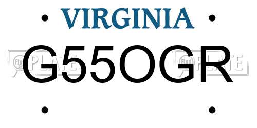 G55OGR Virginia License Plate