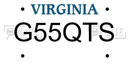 G55QTS Virginia License Plate