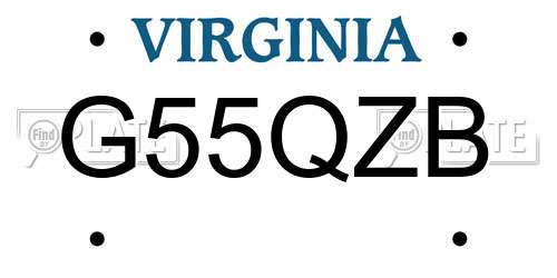 G55QZB Virginia License Plate