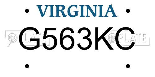 G563KC Virginia License Plate