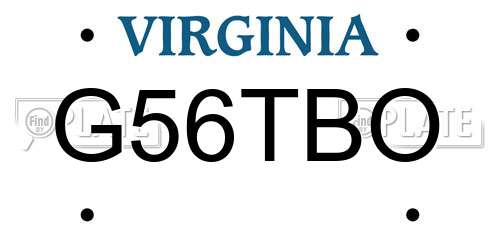 G56TBO Virginia License Plate