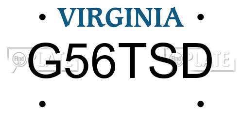 G56TSD Virginia License Plate
