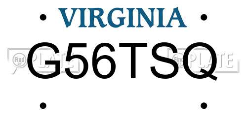 G56TSQ Virginia License Plate