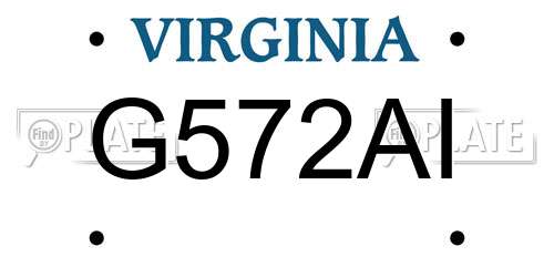 G572AI Virginia License Plate