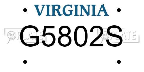 G5802S Virginia License Plate