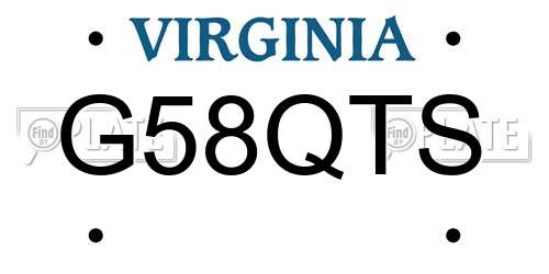 G58QTS Virginia License Plate