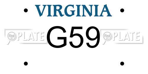 G59 Virginia License Plate