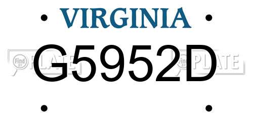 G5952D Virginia License Plate