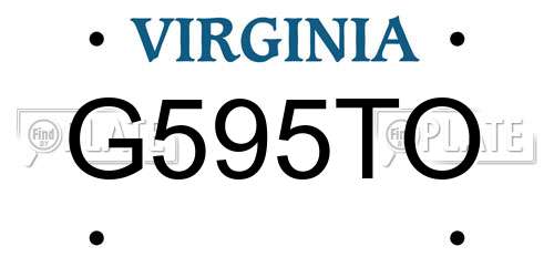 G595TO Virginia License Plate