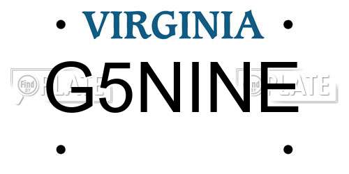 G5NINE Virginia License Plate