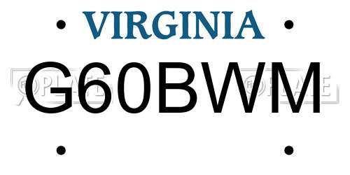 G60BWM Virginia License Plate