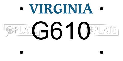 G610 Virginia License Plate