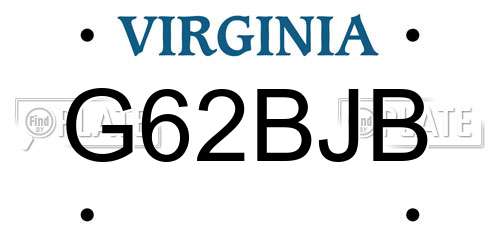 G62BJB Virginia License Plate