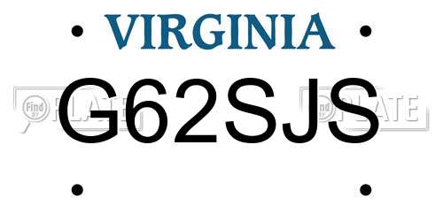 G62SJS Virginia License Plate