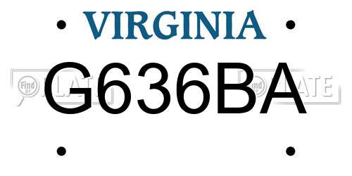 G636BA Virginia License Plate