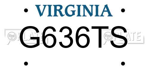 G636TS Virginia License Plate