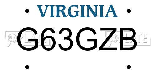G63GZB Virginia License Plate