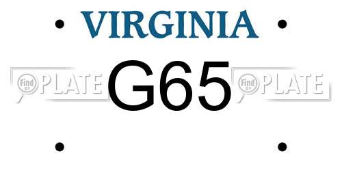 G65 Virginia License Plate