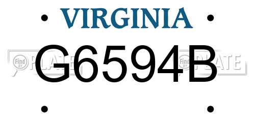 G6594B Virginia License Plate