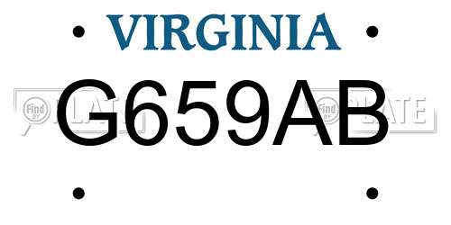 G659AB Virginia License Plate