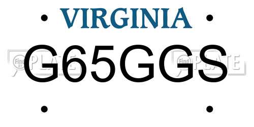 G65GGS Virginia License Plate