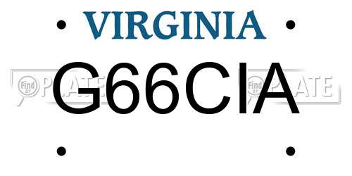 G66CIA Virginia License Plate