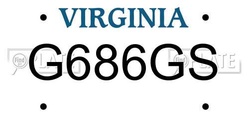 G686GS Virginia License Plate