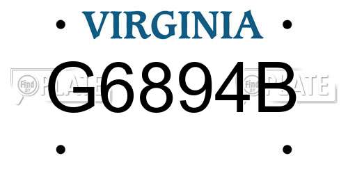 G6894B Virginia License Plate