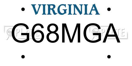 G68MGA Virginia License Plate