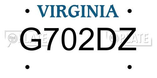 G702DZ Virginia License Plate