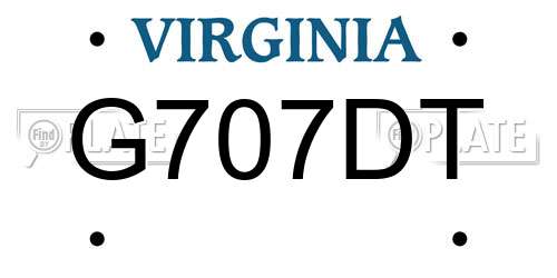 G707DT Virginia License Plate