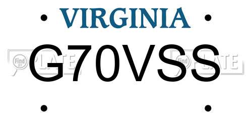G70VSS Virginia License Plate