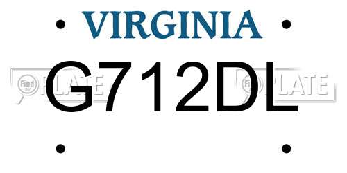 G712DL Virginia License Plate