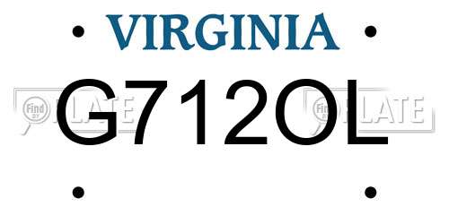 G712OL Virginia License Plate