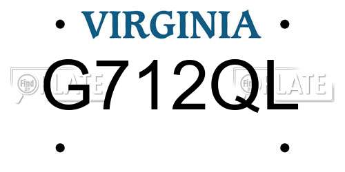 G712QL Virginia License Plate