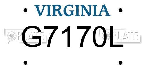 G7170L Virginia License Plate