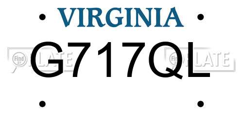 G717QL Virginia License Plate