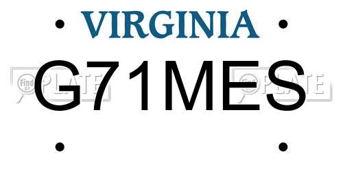 G71MES Virginia License Plate