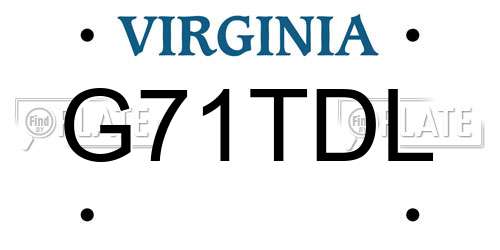 G71TDL Virginia License Plate