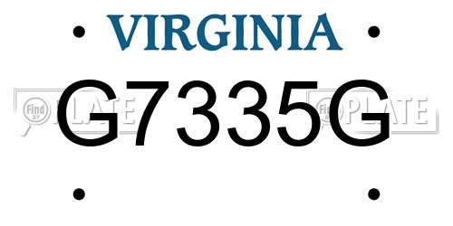 G7335G Virginia License Plate