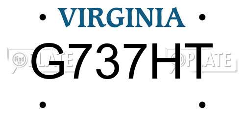 G737HT Virginia License Plate