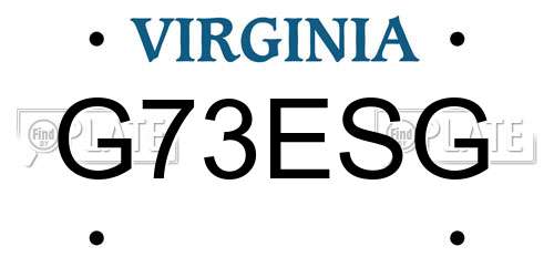 G73ESG Virginia License Plate